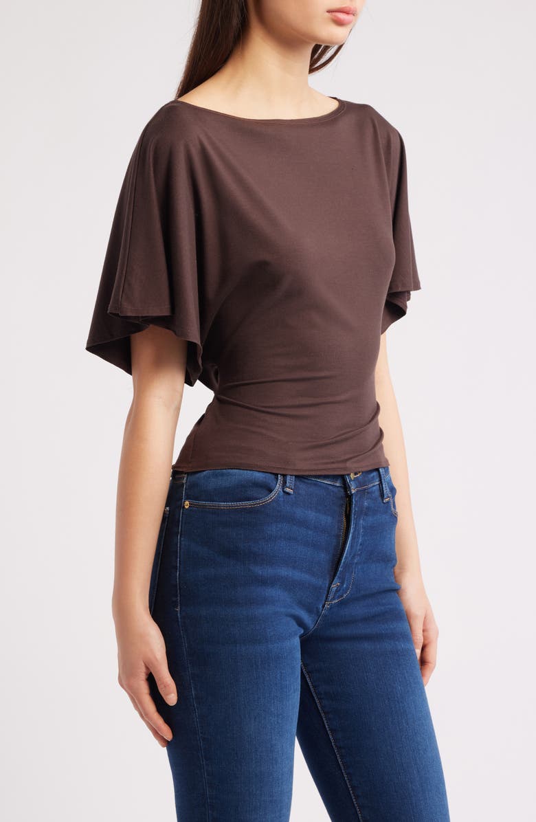 Reformation Avery Boatneck Knit Top, Alternate, color, Mole