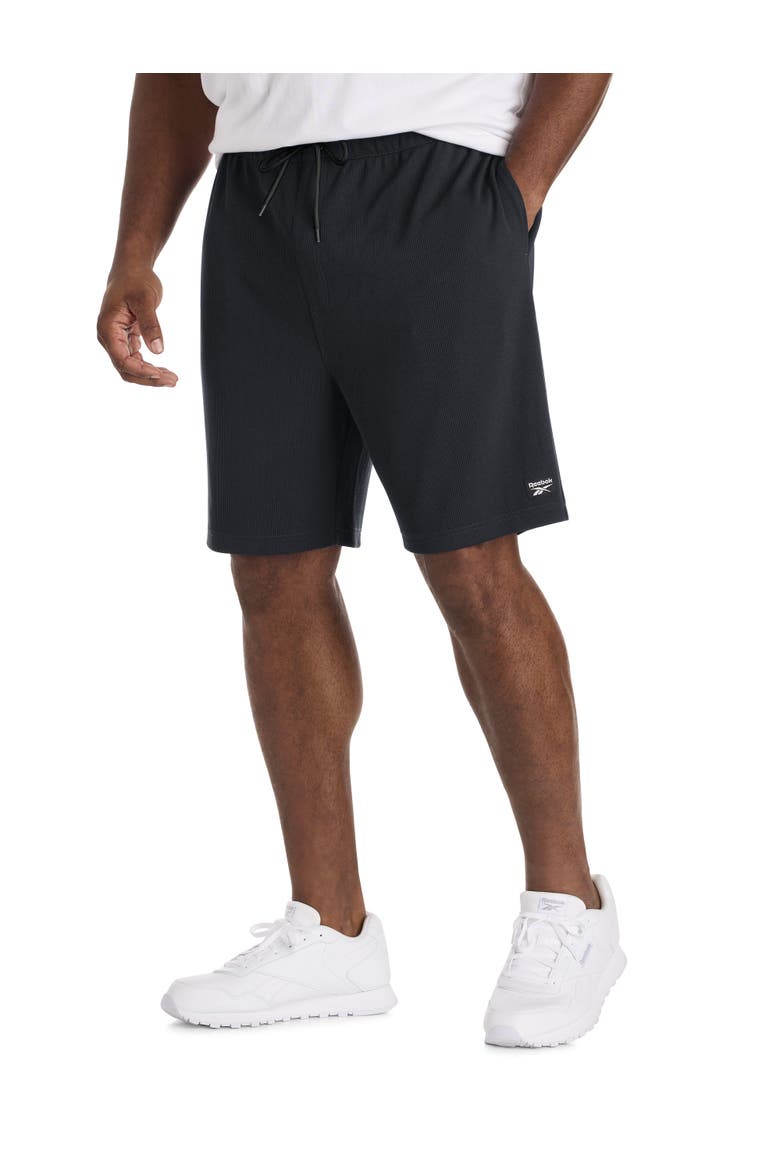 Big & Tall Performance Textured Shorts, Main, color, BLACK