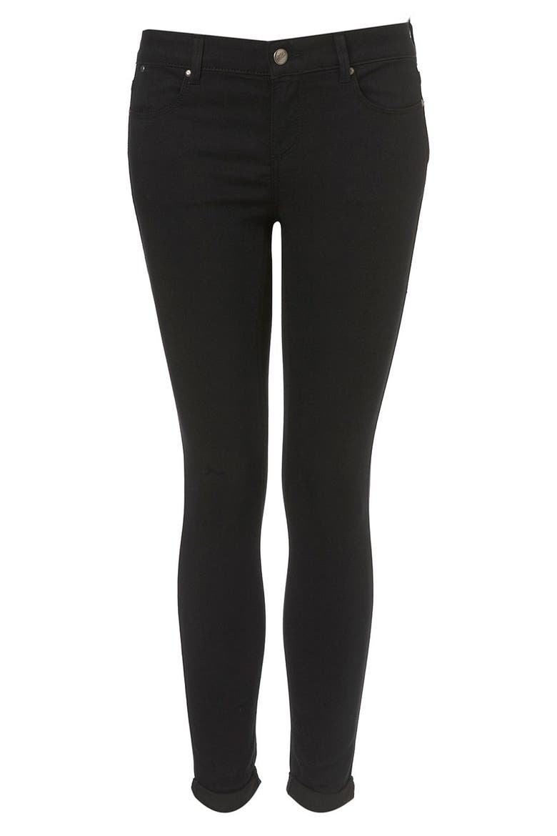 Moto 'Leigh' Skinny Ankle Jeans, Alternate, color, BLACK