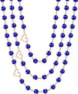 Rejected Hearts Club Azule Blue Glass Bead Triple Layer Necklace