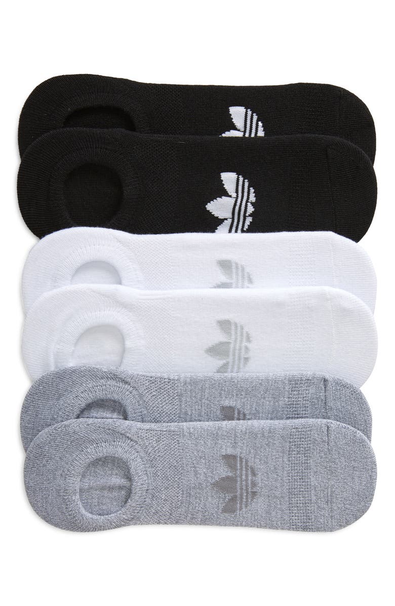 adidas Gender Inclusive Superlite Assorted 6-Pack Super No-Show Socks, Alternate, color, Black/ White/ Grey