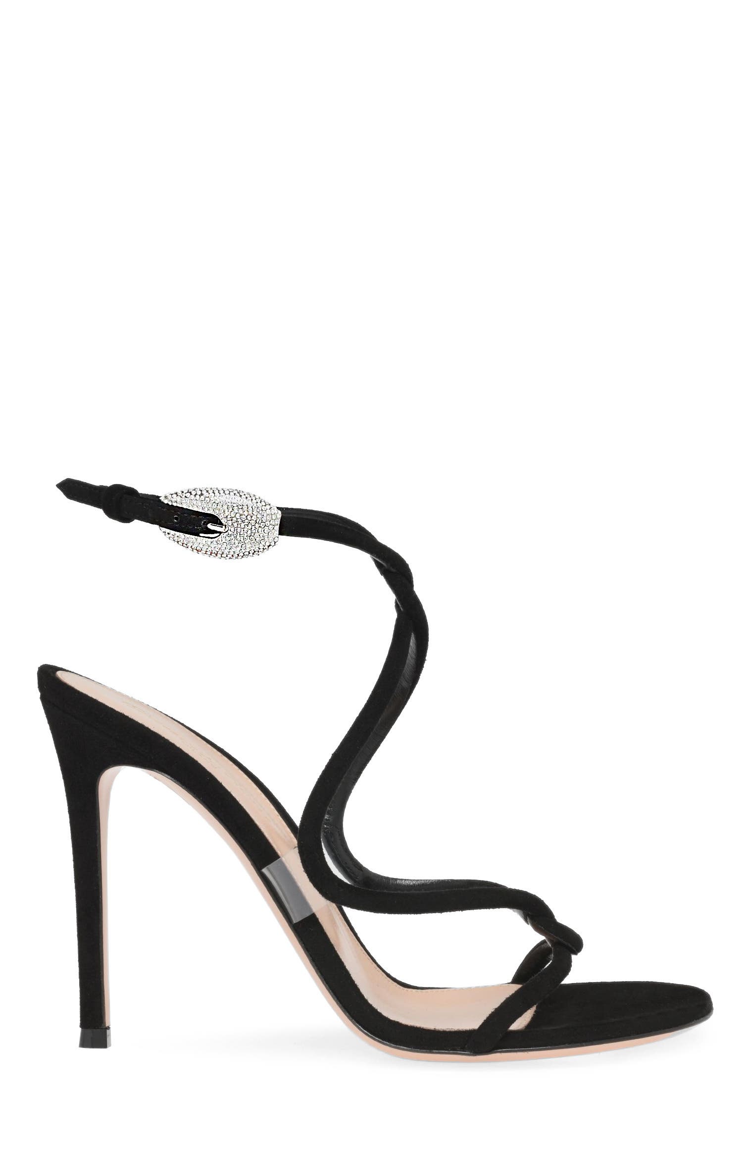 Gianvito Rossi Mamba Crystal Sandal, Main, color, Black Suede