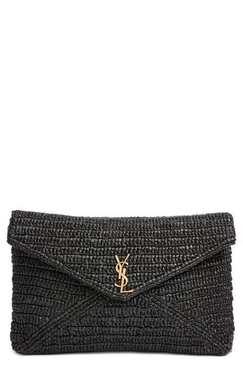 Large Cassandre Raffia Envelope Clutch