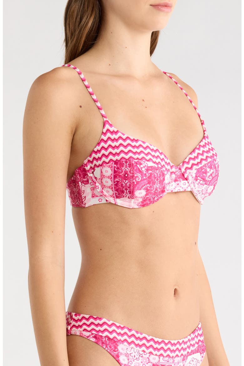 Mona Underwire Bikini Top, Alternate, color, RADIANT PINK COMBO