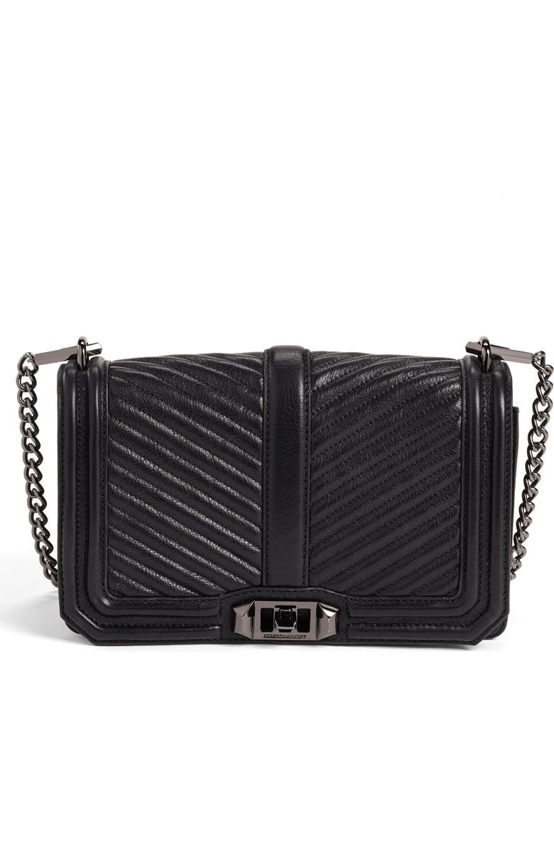 Rebecca Minkoff Love Chevron Quilted Crossbody Bag, Main, color,
