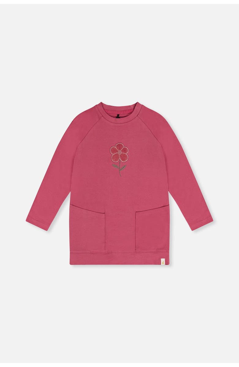 Deux par Deux Long Raglan Sleeves Relaxed Brushed Flower Tunic Top, Main, color,