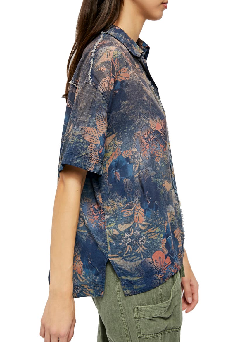 Share Good Vibes Print Shirt, Alternate, color, NAVY COMBO