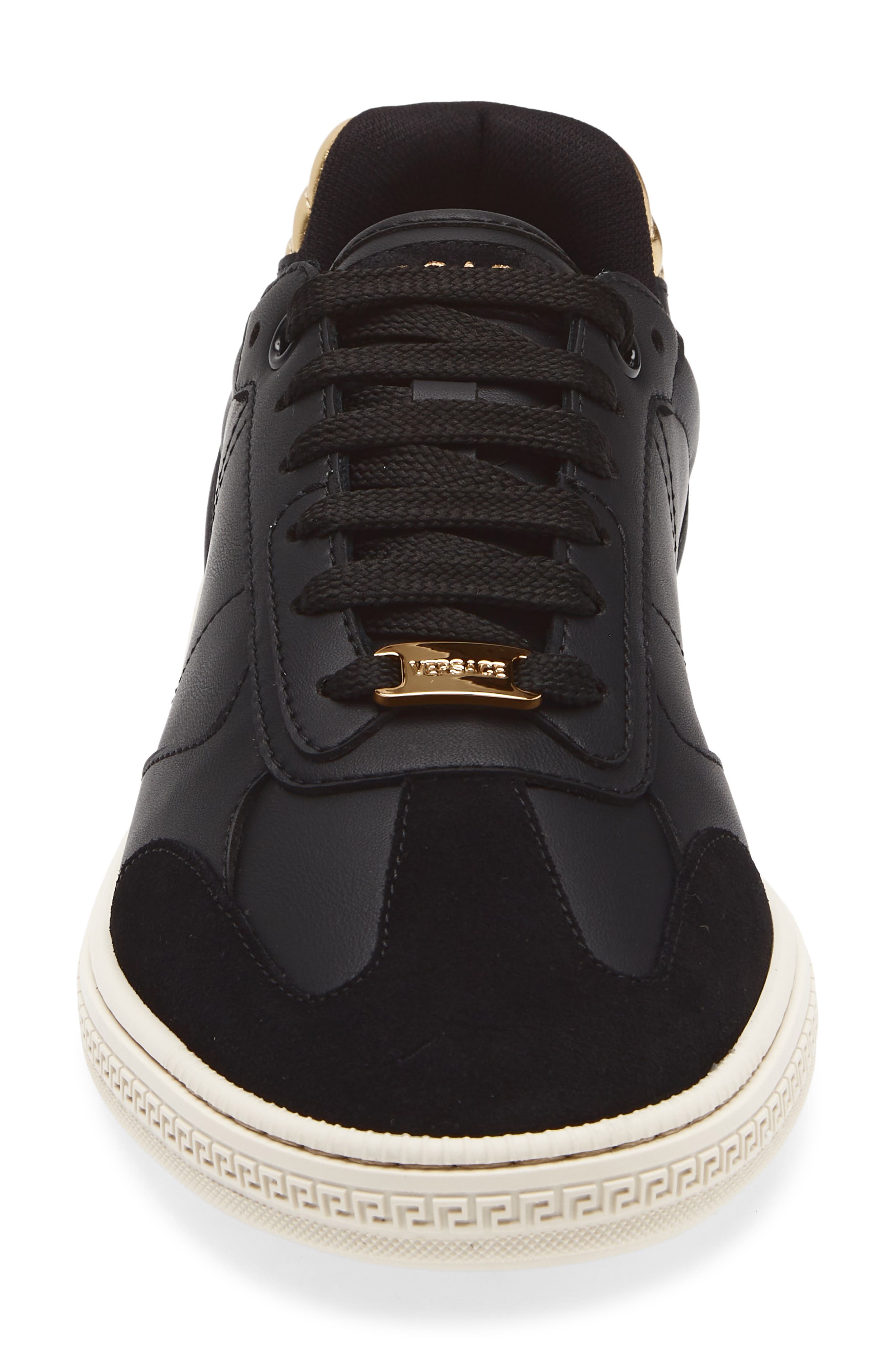 Versace Greca Court Sneaker, Alternate, color, Black Antracite Gold