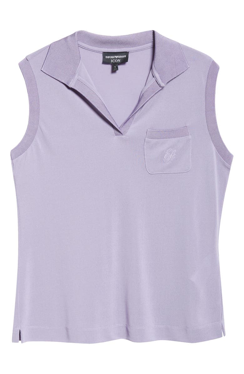 Emporio Armani Piquet Knit Polo Top, Alternate, color, 