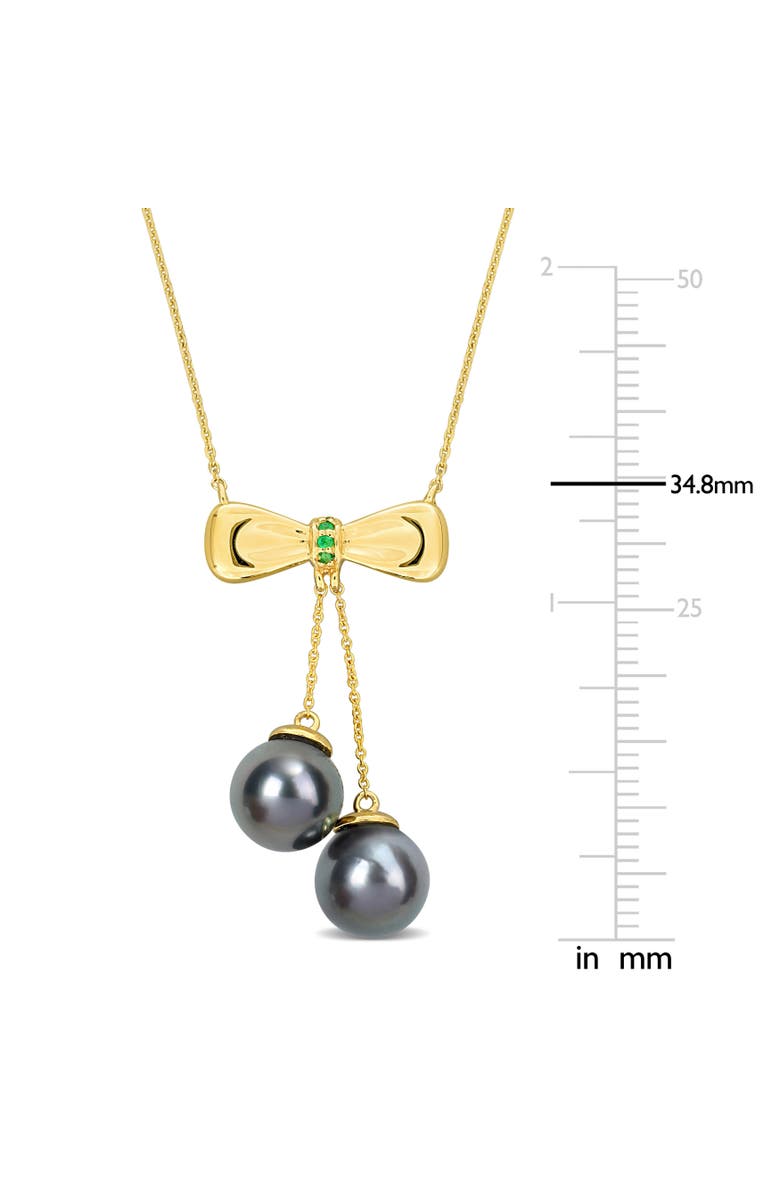 Julianna B. Tahitian Pearl & Gem Bow Drop Necklace 10k, Alternate, color,