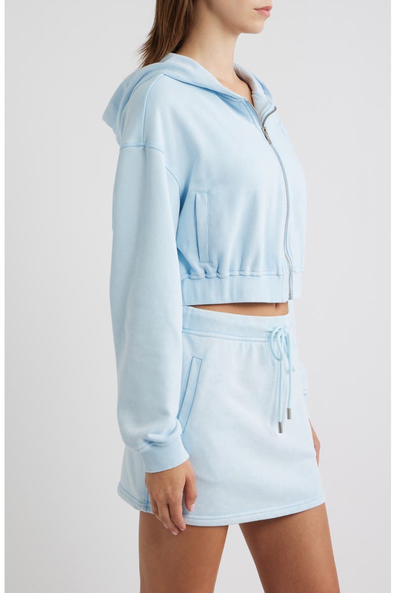 Cropped Full Zip Hoodie, Alternate, color, BABY BLUEBELL