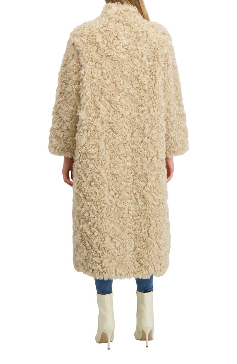 Lyla Grant Fur-Free Lamb (Faux Fur) Coat, Alternate, color, Beige