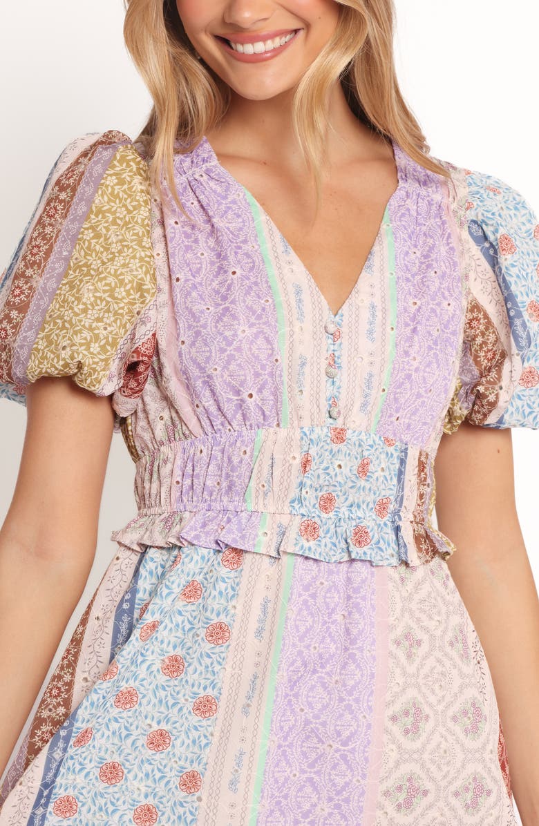 Petal & Pup Verona Patchwork Print Midi Dress, Alternate, color, Botanic Multi