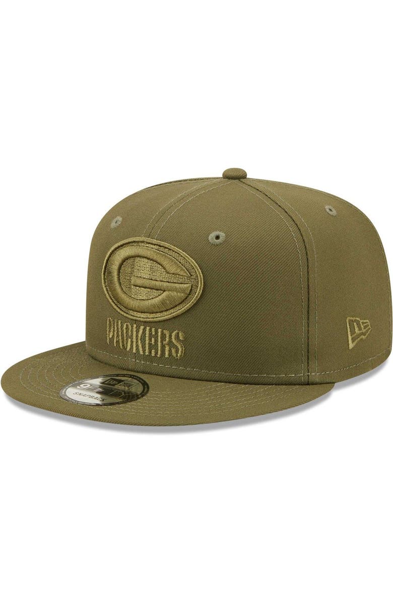 New Era Men's New Era Olive Green Bay Packers Color Pack 9FIFTY Snapback Hat, Main, color, 