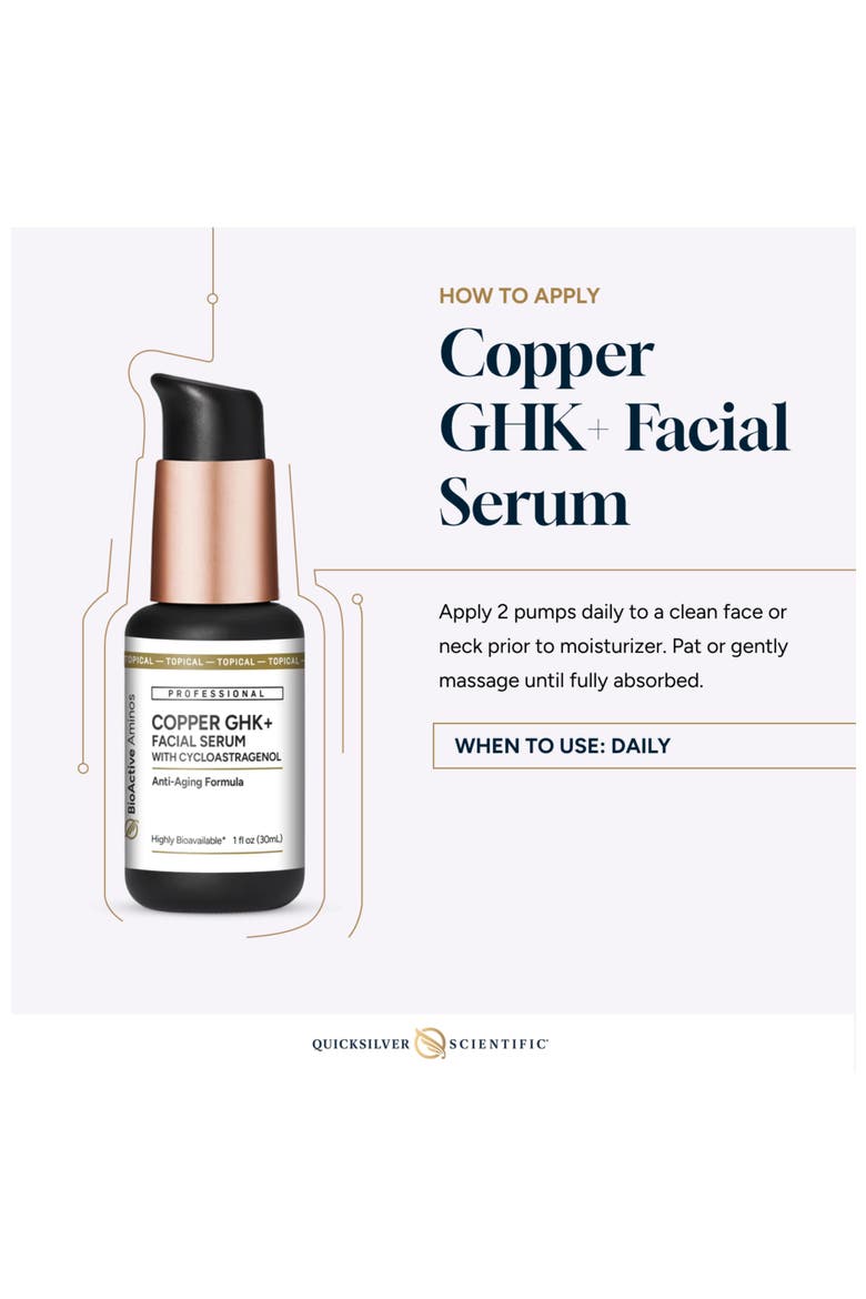 Quicksilver Scientific Copper GHK Plus Topical Peptide Facial Serum