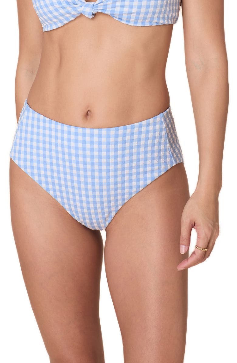 Andie Gingham High Waist BIkini Bottoms, Main, color, 
