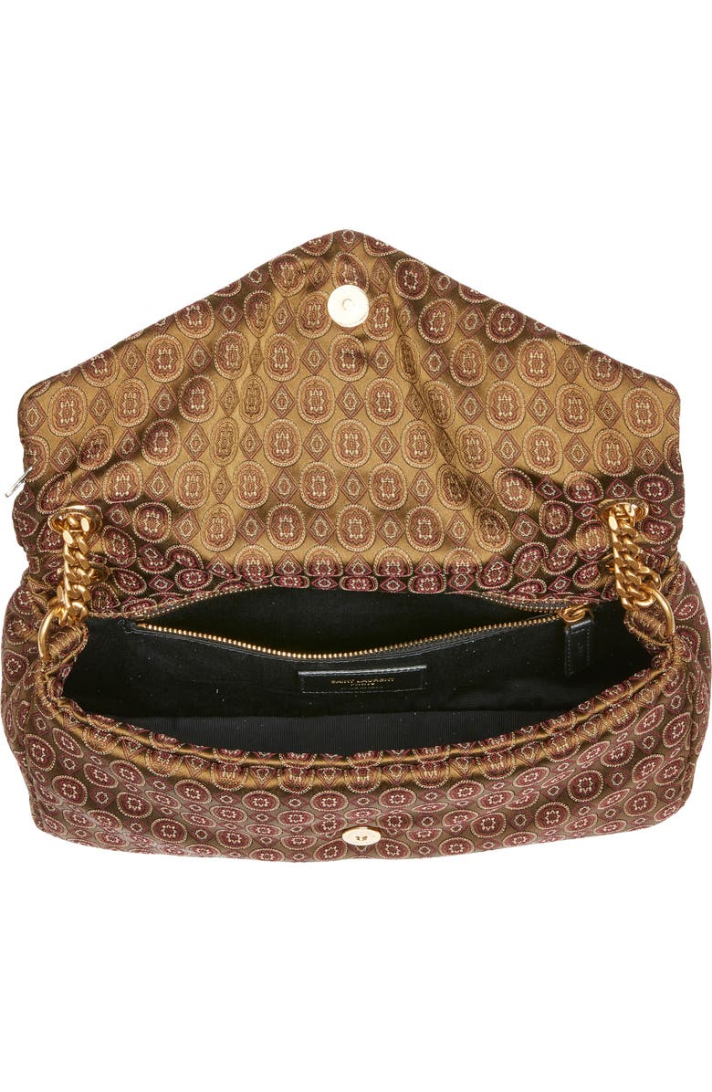 Saint Laurent Small Calypso Jacquard Shoulder Bag, Alternate, color, Ocre Multicolor