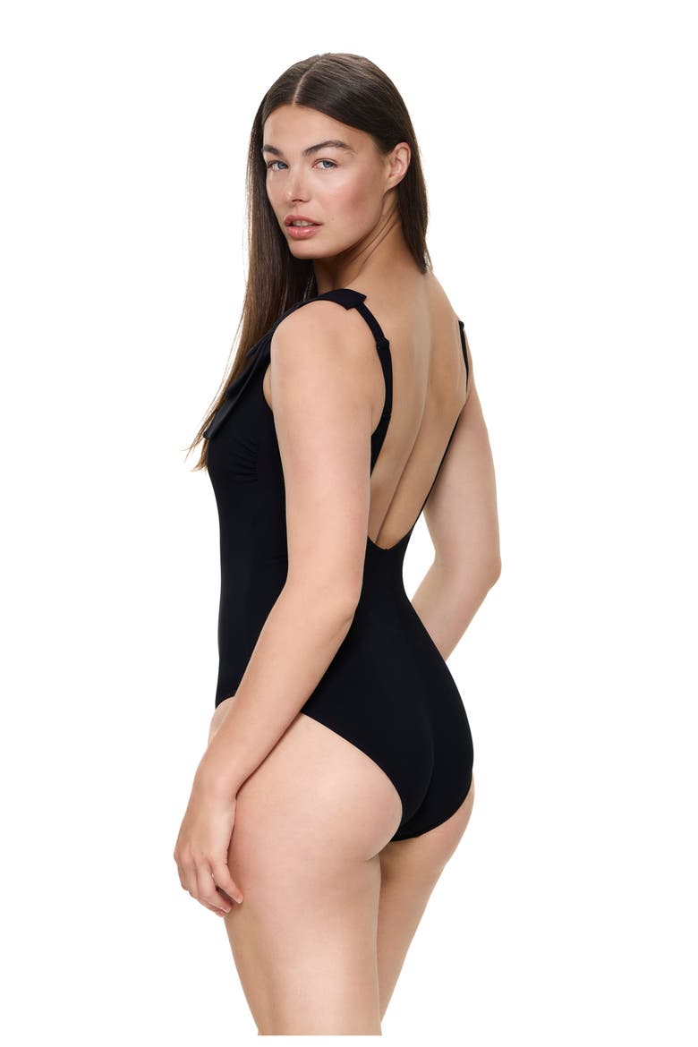 Modern Muse Square Neck One Piece, Alternate, color, Black