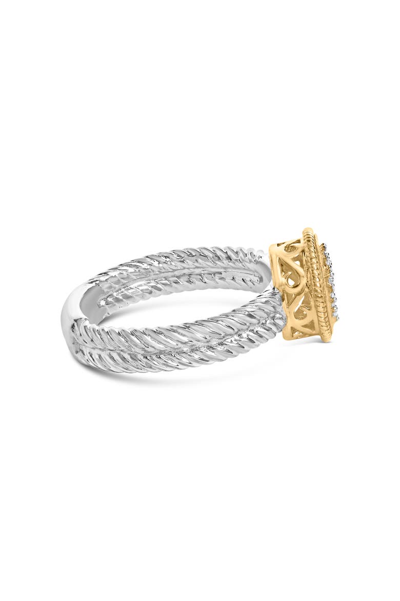 Silver Diamond Cross Ring with Satin Finish, Alternate, color, Yellow