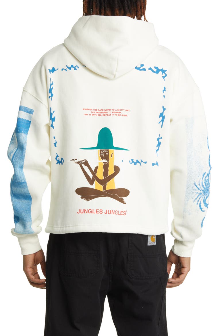 Password to Nirvana Cotton Blend Graphic Hoodie, Alternate, color, CREAM