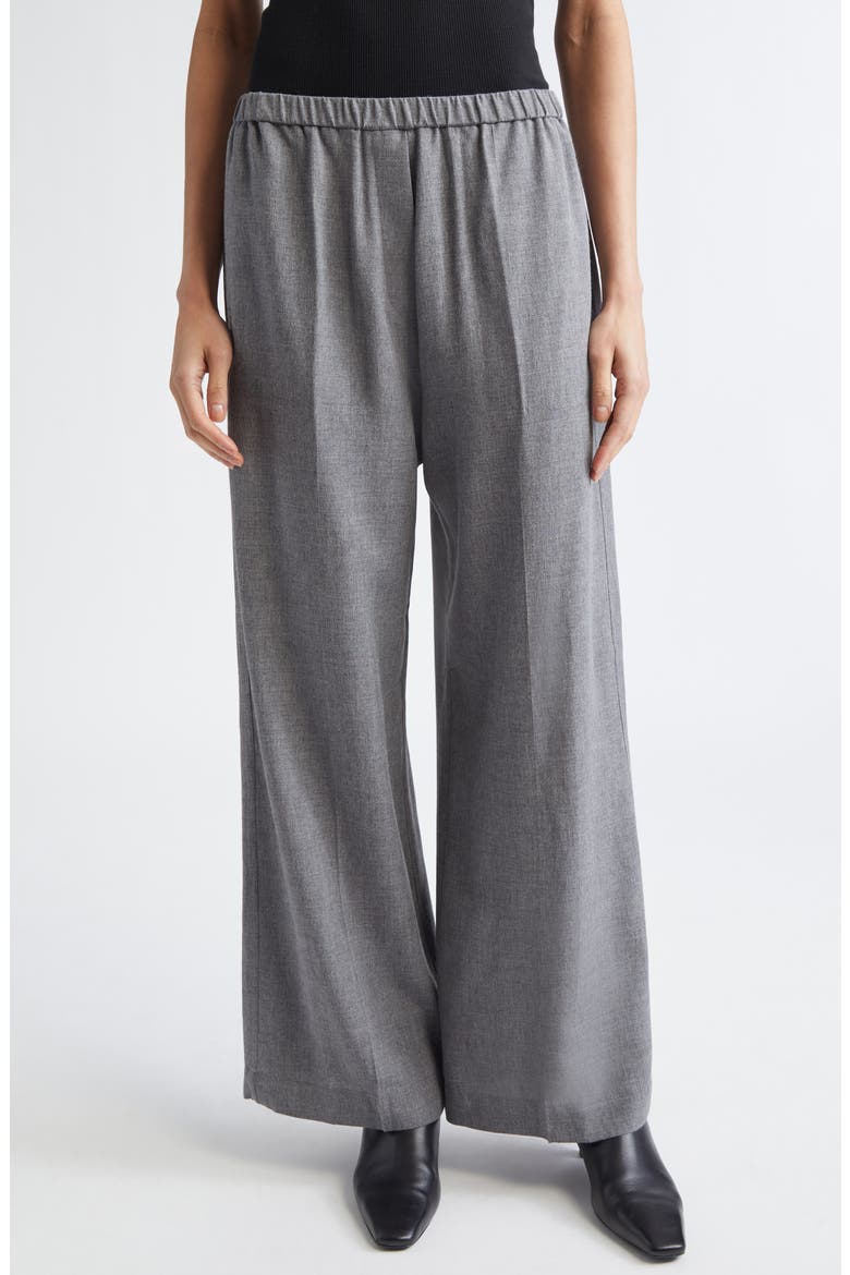 Fluid Pleated Trousers, Main, color, MID GREY MELANGE