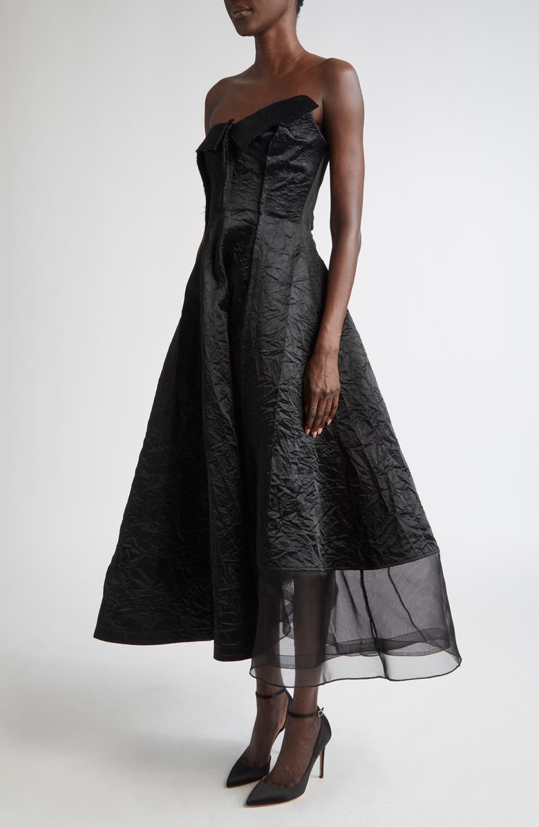 Jason Wu Collection Brushstroke Fray Jacquard Asymmetric Mixed Media Gown, Alternate, color,