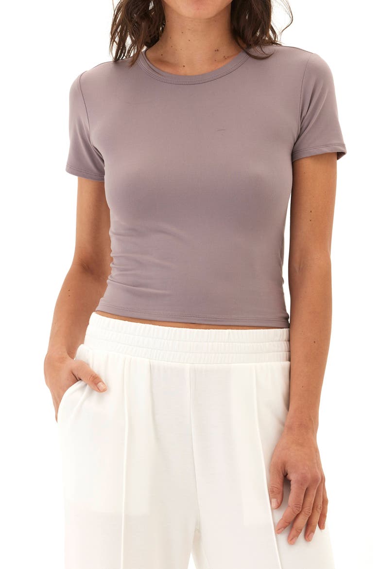 Guadalupe Luxe Jersey Crop Top, Main, color, MAUVEDUST