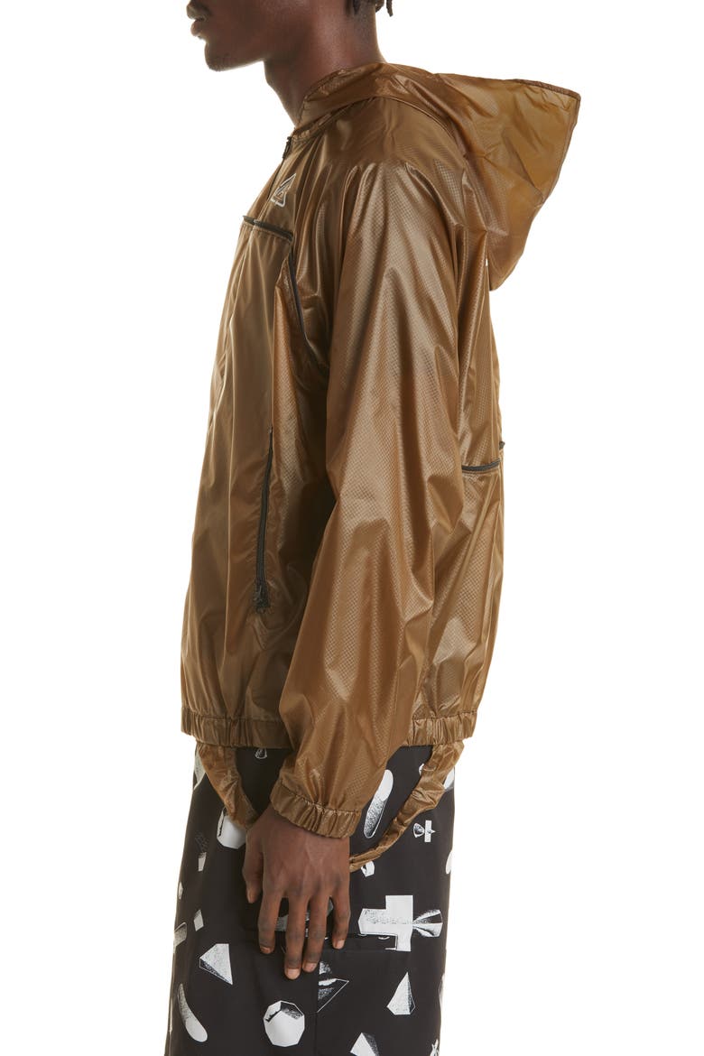 Nylon Ripstop Hooded Jacket, Alternate, color, KHAKI BROWN