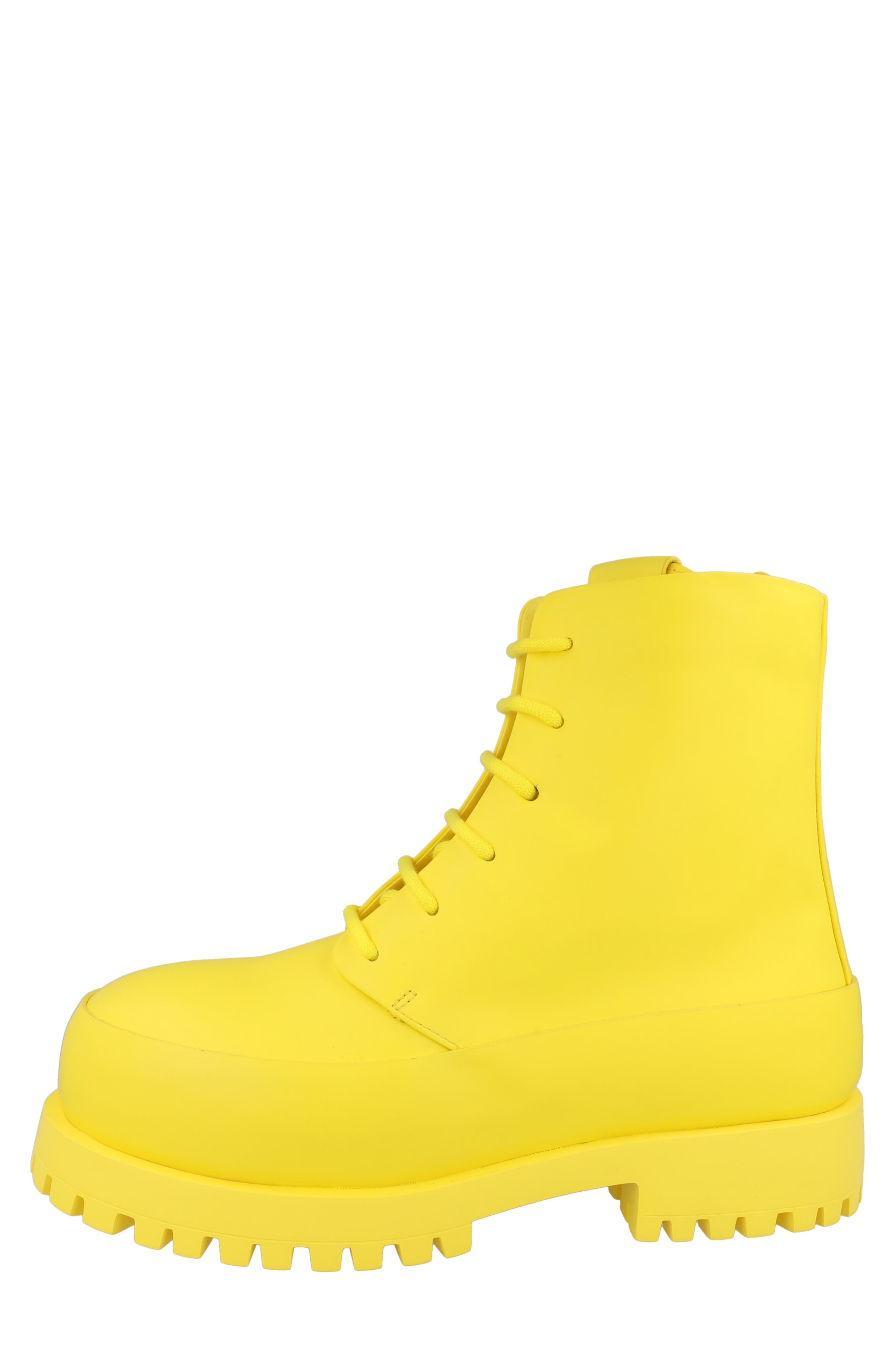FERRAGAMO Lace-Up Combat Boot, Alternate, color, Yellow