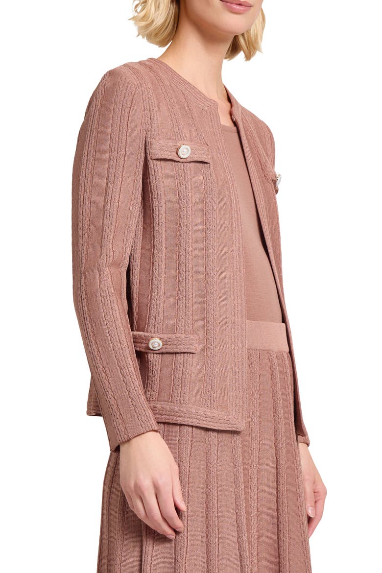 Heritage Braided Cable Soft Knit Jacket, Alternate, color, CHARMEUSE