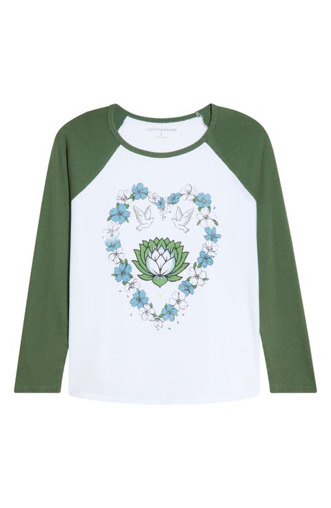 Heart Lotus Raglan Sleeve T-Shirt