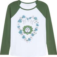 Lucky Brand Heart Lotus Raglan Sleeve T-Shirt