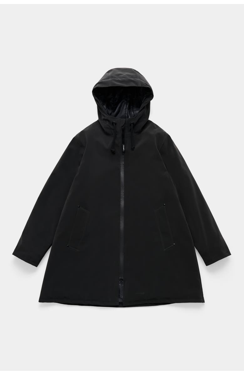 Stutterheim Mosebacke Matte Winter Coat, Alternate, color, Black