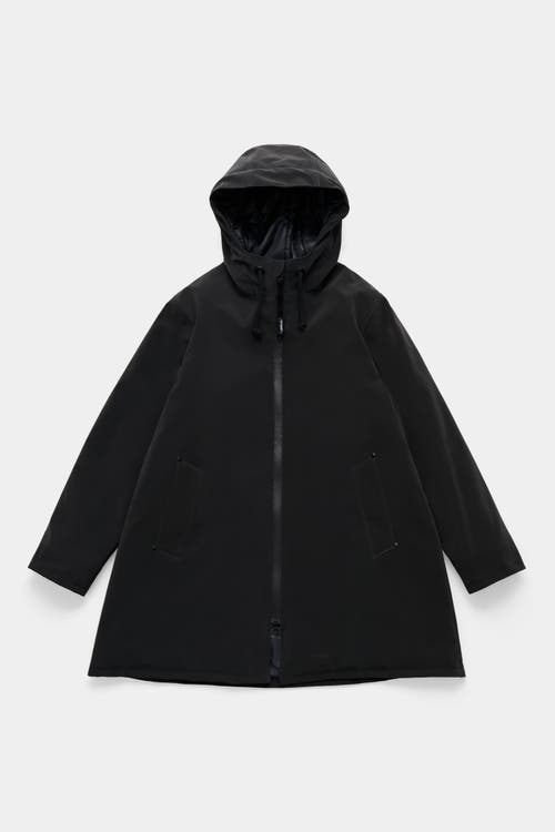 Stutterheim Mosebacke Matte Winter Coat In Black