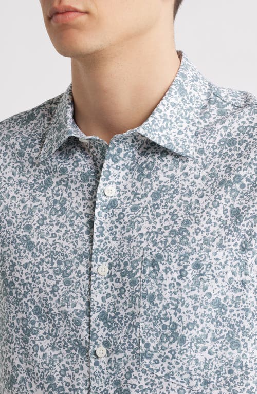 Nordstrom Abstract Print Short Sleeve Linen Button-up Shirt