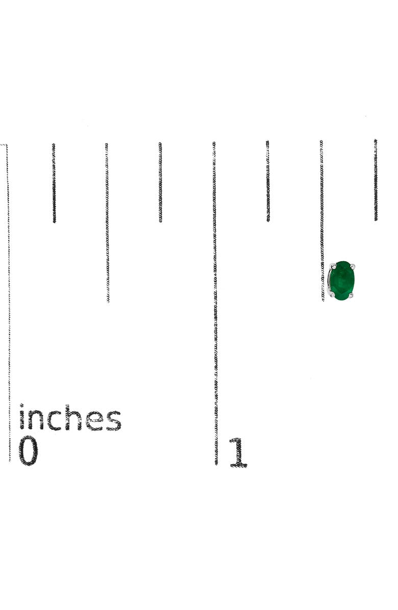 Haus of Brilliance 14K Gold Oval Cut Gemstone Birthstone 5x3 mm Stud Earrings, Alternate, color, White | Green Emerald