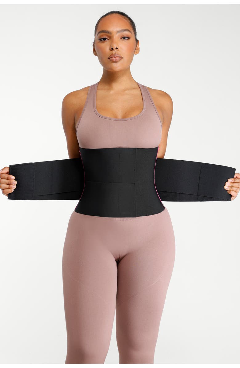 Shapellx AirSlim Triple Compression Latex Waist Trainer, Alternate, color, Black Contrast Pink