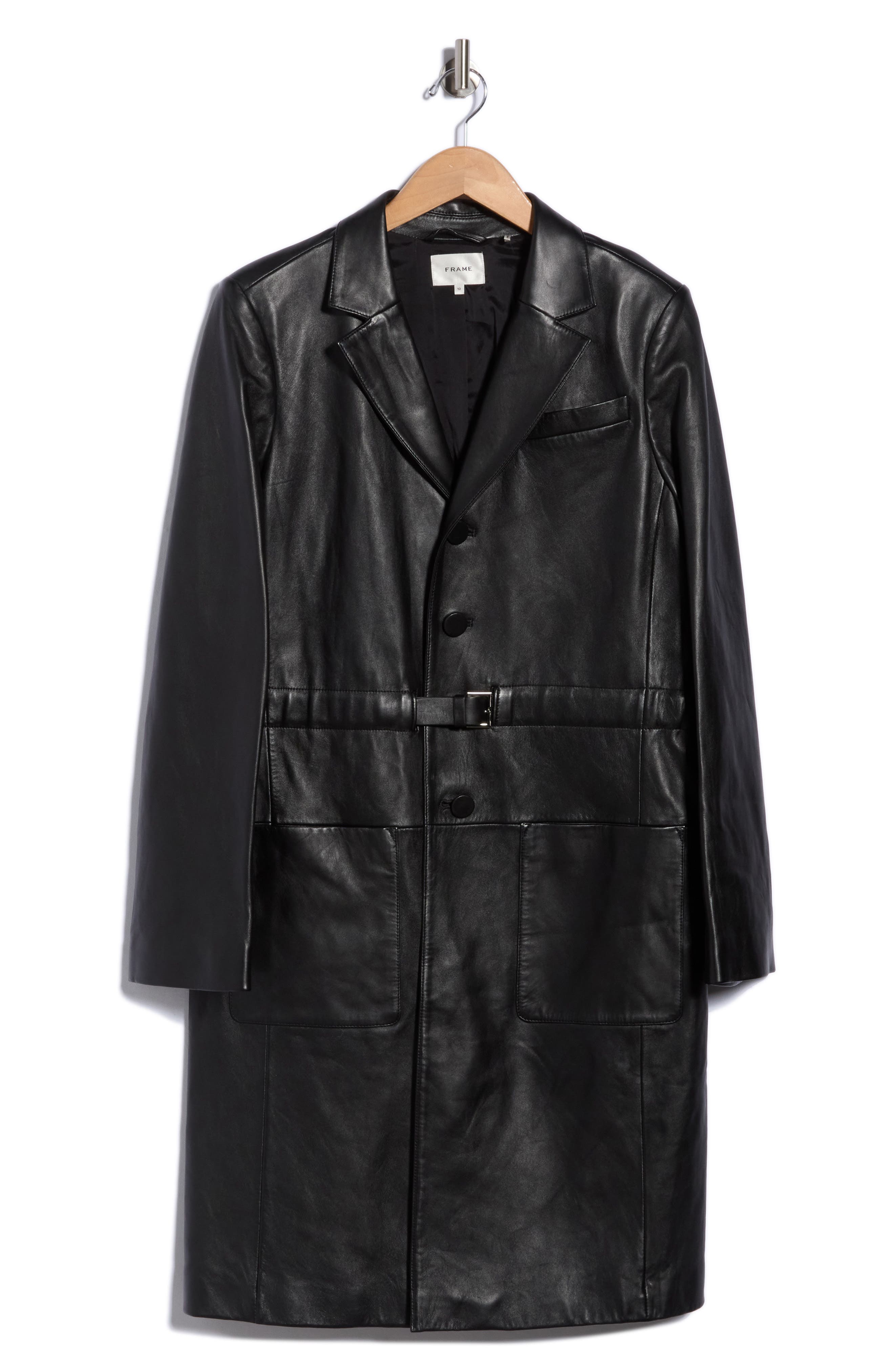 The Long Leather Belted Jacket