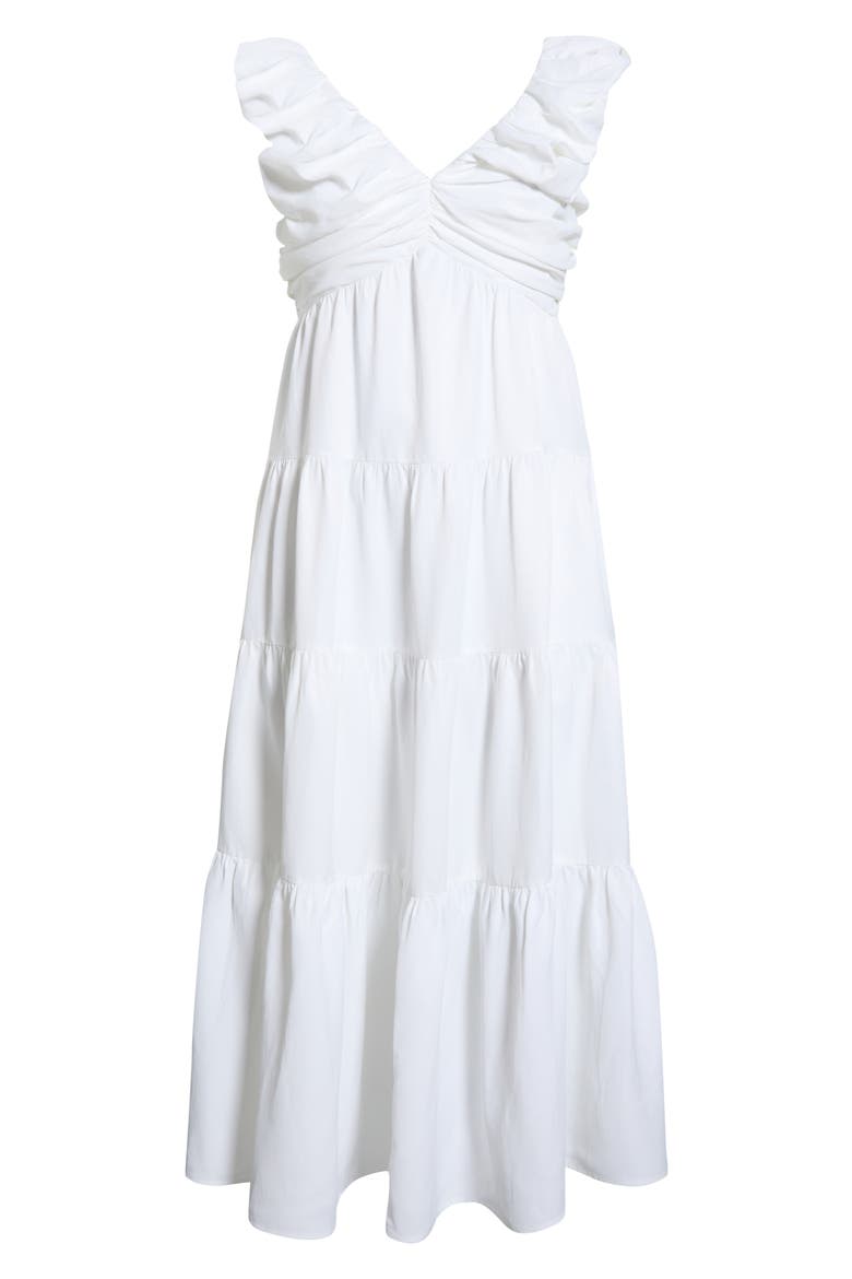 Ruffle Maxi Dress, Alternate, color, WHITE