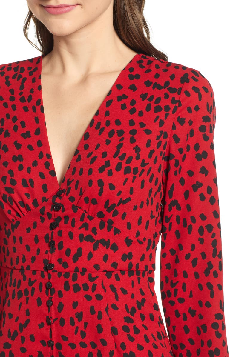 Leith Animal Print Midi Dress, Alternate, color, 