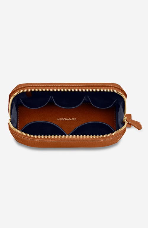 Maison De Sabre Maison De Sabré Leather Tech Pouch In Pecan Brown