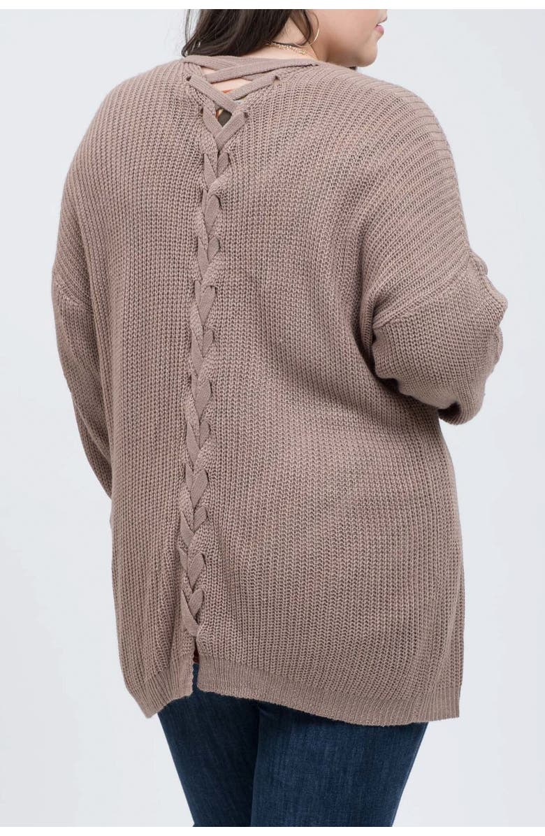 Blu Pepper Braided Back Knit Cardigan, Alternate, color,