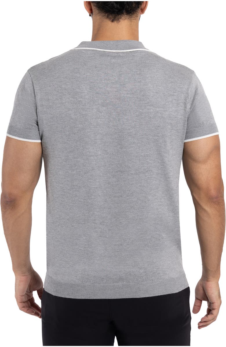 XRAY V-Neck Polo Sweater, Alternate, color, Heather Grey