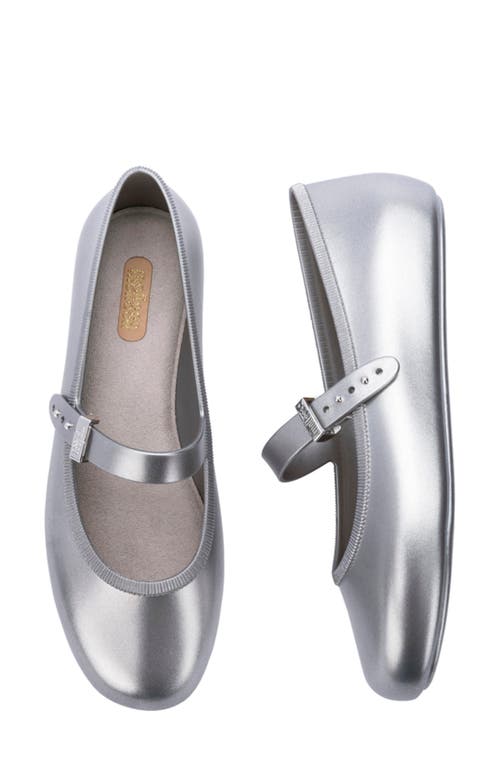 Melissa Soft Jelly Ballerina Flat In Silver, Women's At Urban Outfitters In Silver