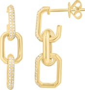 EFFY 14k Gold Plated Diamond Link Drop Earrings
