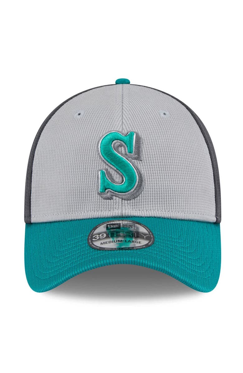 New Era Men's New Era  Gray/Teal Seattle Mariners 2025 Batting Practice 39THIRTY Flex Hat, Alternate, color, 