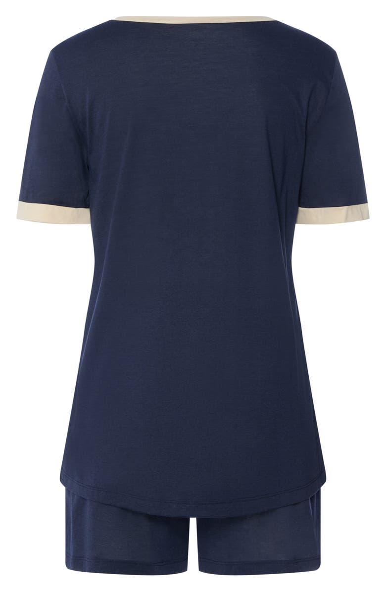Hanro Laura Short Sleeve Cotton & Modal Pajamas, Alternate, color, Deep Navy