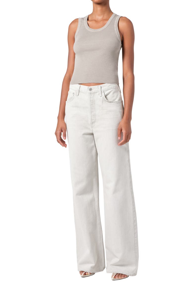 Poppy Shrunken Rib Tank, Alternate, color, DRAB