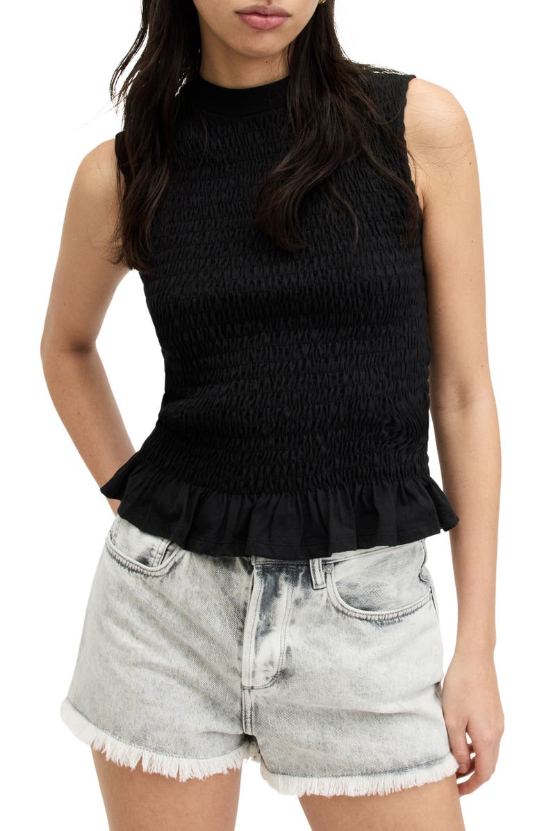 AllSaints Ode Smocked Tank, Main, color,