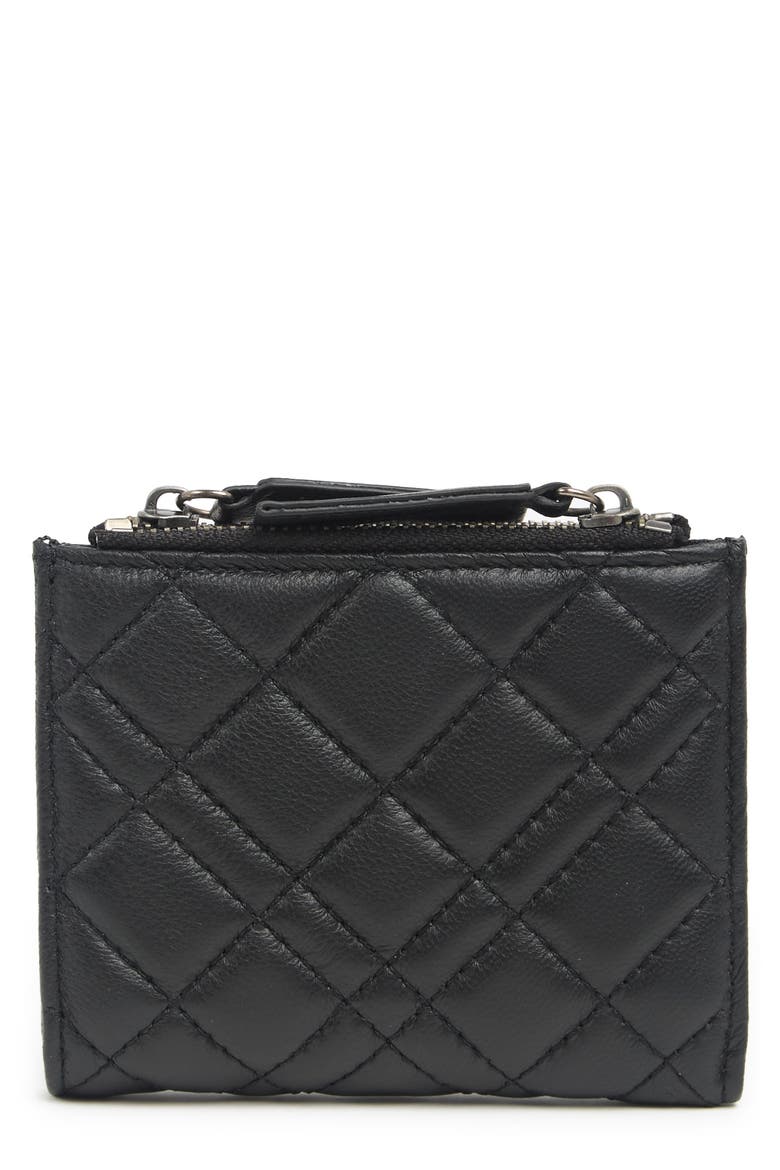 Diamond Quilt Leather Bifold Wallet, Alternate, color, BLACK
